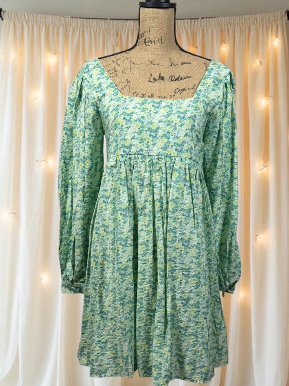 Moon River Floral Green Dress